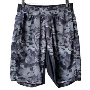 Lululemon T.H.E. Short *Linerless Mesh Camo 9" Black Grey Sz S